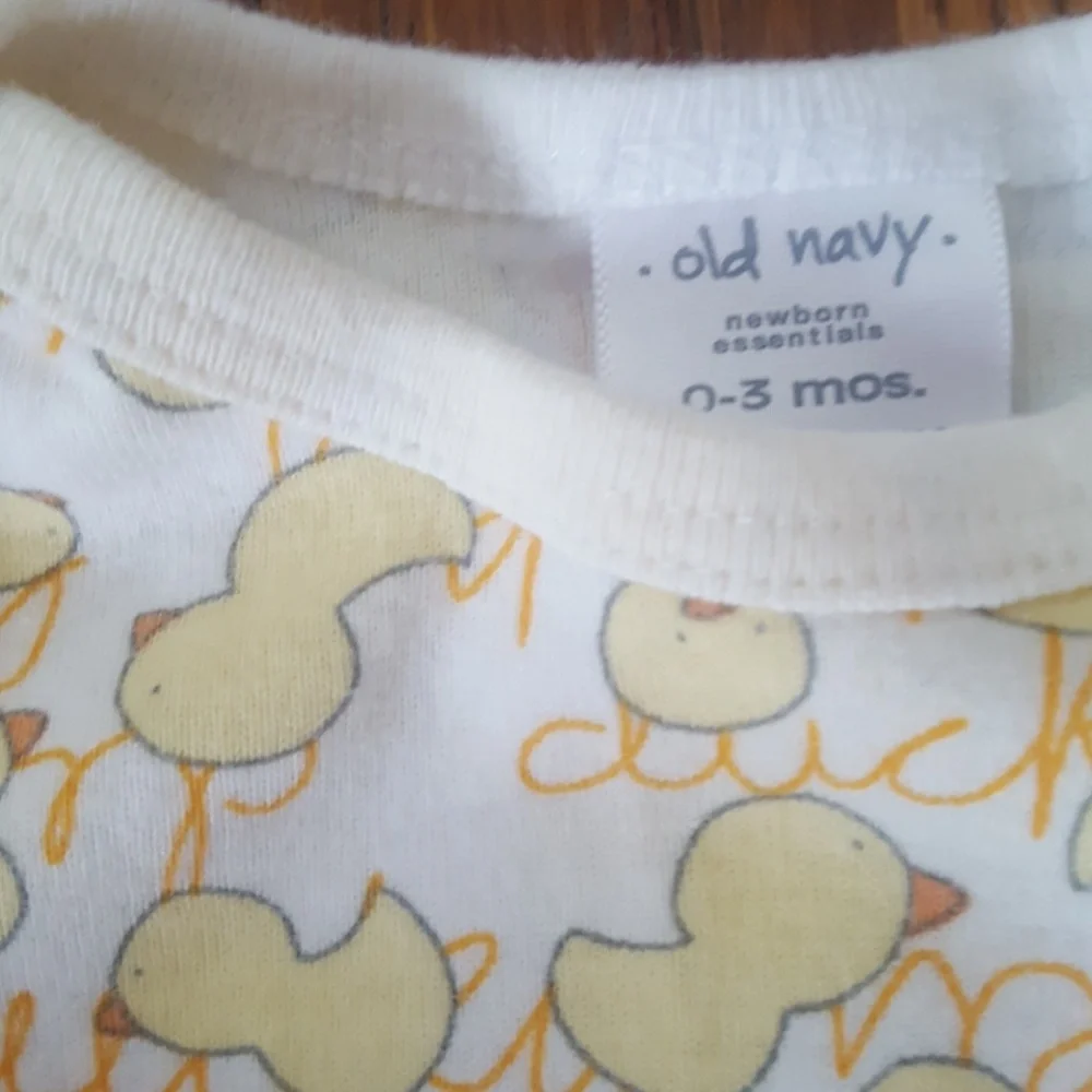 Old Navy Duck Print Onesie Shorts Set Outfit